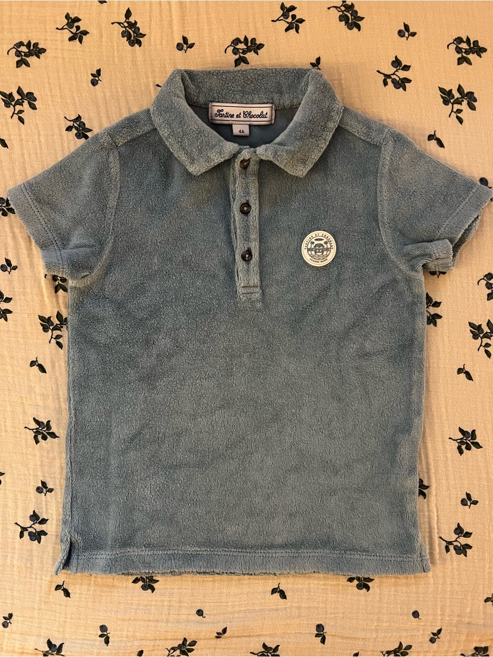 Tartine et Chocolat Blue Terry Polo Shirt for Kids - BOYS 3/4Y
